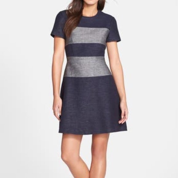 BCBGMaxAzria Dresses & Skirts - BCBG Denim Grey Stripe Dress